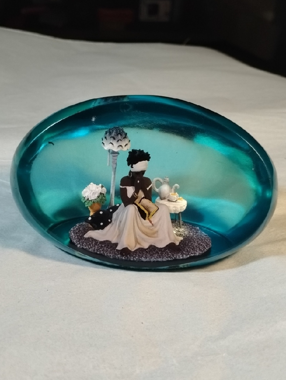 Cute Black Girl Praying Paperweight